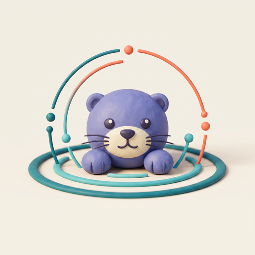 OtterSwim AI otter mascot — soft clay 3D rendering of the logo